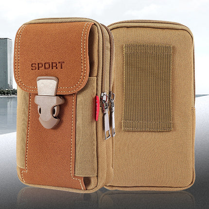 Phone Pouch for Men, Canvas Belt Pouch with Two Pockets