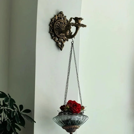 Vintage Cast Iron Candle Sconce with Intricate Scrollwork | Timeless Wall Accent for Taper Candles