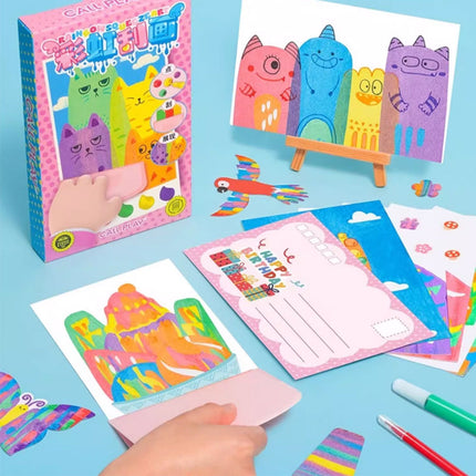 Arts and Crafts for Kids, Rainbow Scratch Art Postcards, Scratch Art Kit, DIY Craft Kit, Party Favors for Kids
