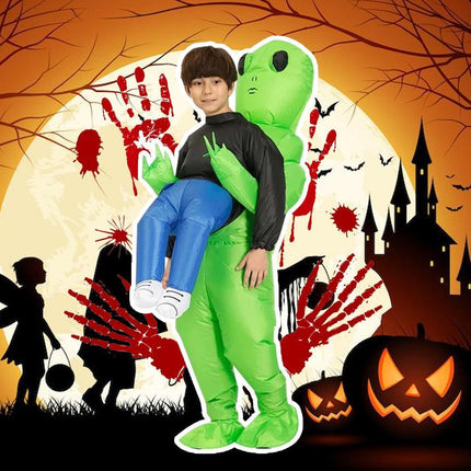 Funny Halloween Costume, Alien Abduction Blow Up Costume with Fan – image 5