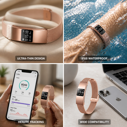 Smart Watch for iPhone and Android, Waterproof Fitness Tracker with Step Counter and Sleep Monitor