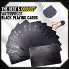 Waterproof Playing Cards Black Gold Foil, Poker Playing Cards, Plastic Playing Card Deck with 2 Jokers