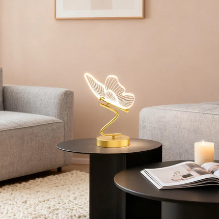 Wing-Inspired Table Lamp with Adjustable Lighting | Rechargeable Acrylic Design for Elegant Home Decor