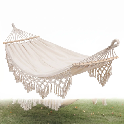 Double Hammock with Spreader Bars, Outdoor Portable Hammock for Patio