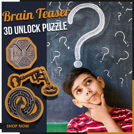 Logic Puzzle for Adults and Kids, Metal Brain Teaser, 3D Metal Puzzle and Brain Games for Adults, Stress Relief Toys