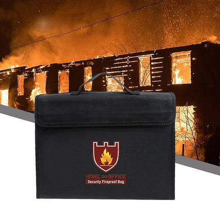 Fireproof Document Bag, Fire Resistant Document Bag with Two Step Seal, Waterproof Fireproof Bag with Shoulder Strap