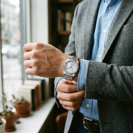 Stainless Steel Watch, Classic Minimalist Wrist Watch with Scratch Resistant Glass