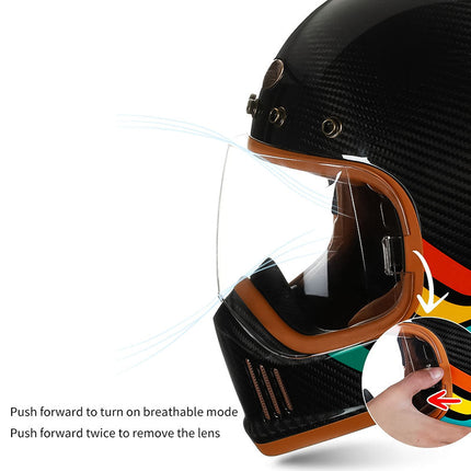 Full Face Motorcycle Helmet, DOT Approved Motorcycle Helmet, Carbon Fiber Helmet with Anti Scratch Wide View Visor – image 10