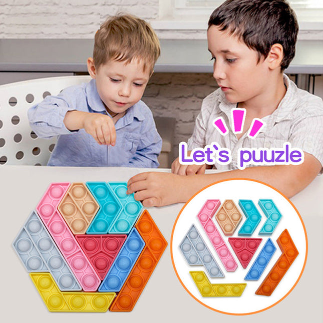 Sensory Fidget Toys for Autism and ADHD, Silicone Pop It Toy Jigsaw Puzzle, Stress Relief Toys, Fidget Toys for Adults