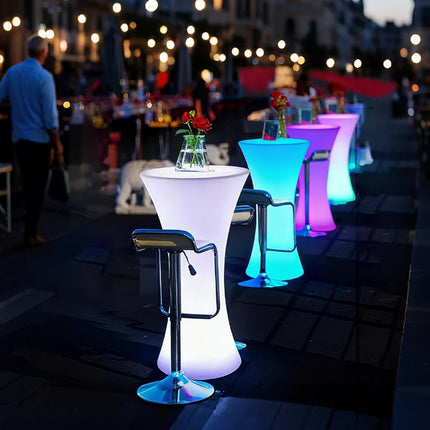 Illuminated Table with Remote Control & Dimming Feature | USB Rechargeable or Solar Powered for Elegant Gatherings