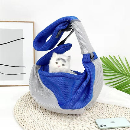 Adjustable Pet Backpack with Breathable Mesh for Comfortable Travel | Versatile Single or Double Shoulder Use