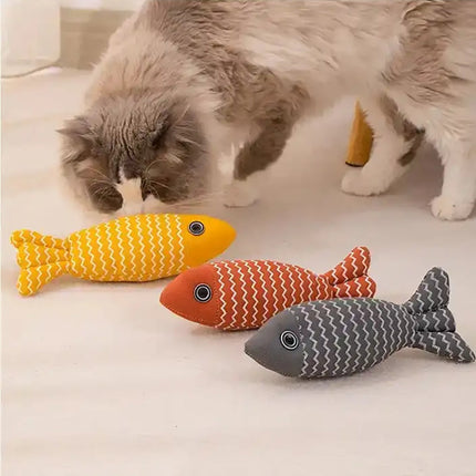 Burlap Fish Catnip Kicker Toy for Cats with Organic Catnip | Engaging Boredom Relief for Playful Kittens