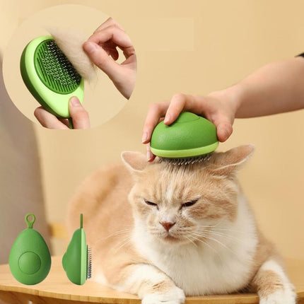 Avocado-Shaped Grooming Brush for Cats & Dogs with Stainless Steel Needles | Reduces Shedding & Boosts Blood Circulation