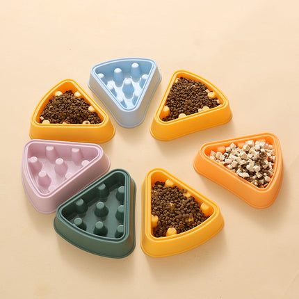 Slow-Feed Pet Bowl for Cats & Dogs in Cartoon Pizza Design | Fun Mealtime Solution to Promote Healthy Eating