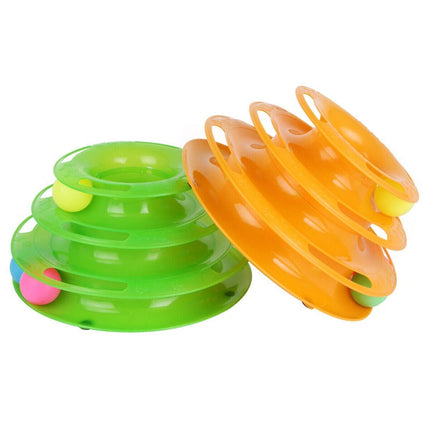 Triple-Level Cat & Dog Toy with Interactive Colorful Balls | Engaging Play Station for Training and Fun