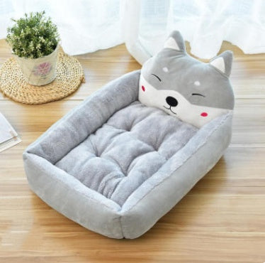 Dog Bed with Removable Washable Cover & Cartoon Design | Cozy Nest for Large Breeds like Golden Retrievers