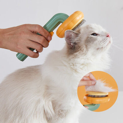 Self-Cleaning Slicker Brush for Dogs & Cats with Ergonomic Handle | Deep Grooming for Healthy, Shiny Fur