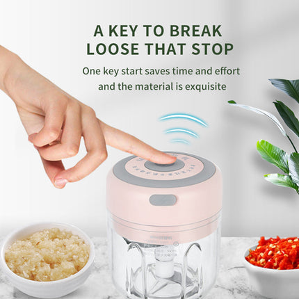 Mini Electric Garlic Chopper with Stainless Steel Blade | Fast and Effortless Food Preparation for Cooking and Meal Prep
