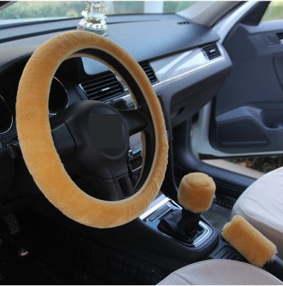 Wool Plush Steering Wheel Cover for All-Season Comfort | Cozy Grip Accessory for Year-Round Driving