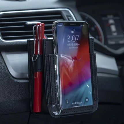 Car Air Outlet Storage Bag with Clear Pocket & Multi-Pocket Design | Stylish Organizer for Convenient Access and Safety