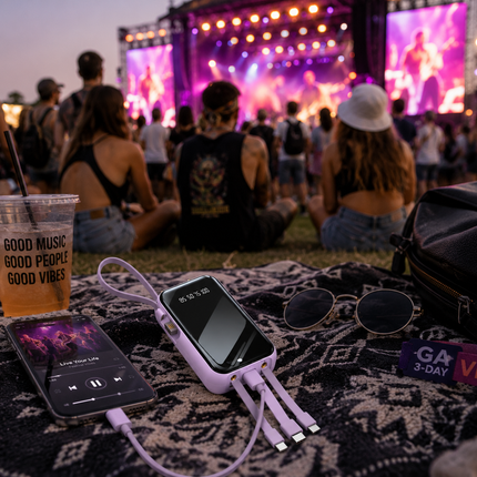 Vepine Best Power Bank | Best Portable Charger with Integrated Cable Management & Digital Display | High-Capacity Portable Power Bank for iPhone, Samsung & Android