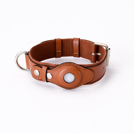 Airtag Leather Pet Collar with Adjustable Fit | Stylish Tracker Cover for Safety and Comfort