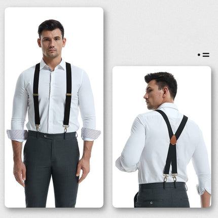 Elastic Suspenders with Clips, Clip On Suspenders with X Back Design