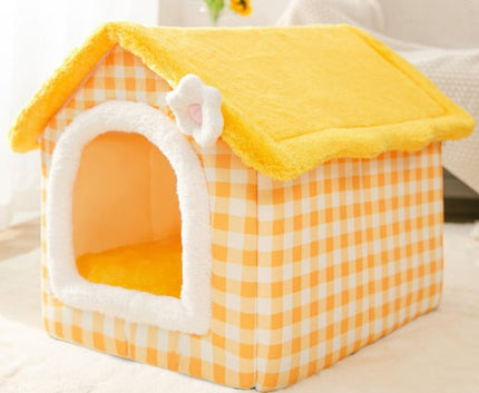 Cozy Foldable Pet House with Self-Warming Fabric | Durable & Portable Winter Bed for Dogs and Cats