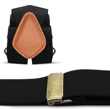 Elastic Suspenders with Clips, Adjustable Pants Suspenders with Bronze Buckles – image 5