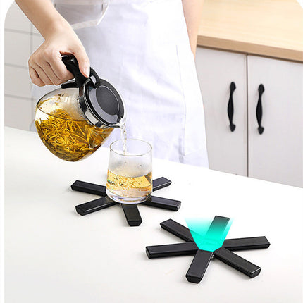 Foldable Heat-Resistant ABS Pan Mat with Hollow Design | Lightweight Kitchen Protector for Easy Storage and Versatile Use