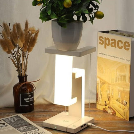Wireless Charger with Levitating Design & LED Lights | Multi-Functional Charging Station for Home and Office