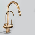 Antique Brass Kitchen Faucet with Sprayer, Water Filter Tap 2 in 1 – image 8