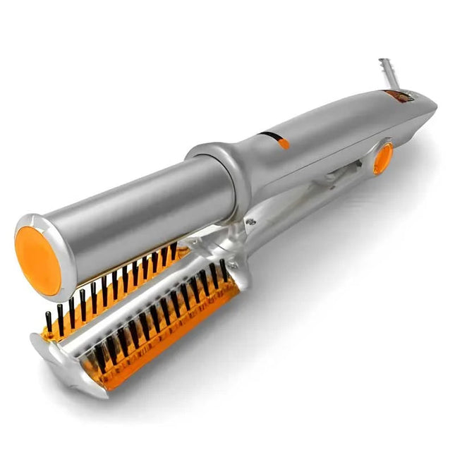 2-in-1 Rotating Iron Hair Brush with Rapid Heating | Effortless Styling for Waves and Curls 0
