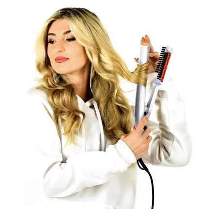 2-in-1 Rotating Iron Hair Brush with Rapid Heating | Effortless Styling for Waves and Curls 5