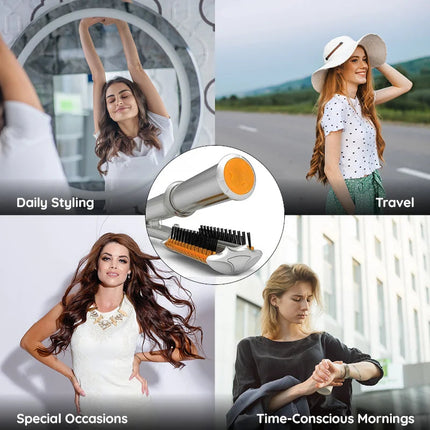2-in-1 Rotating Iron Hair Brush with Rapid Heating | Effortless Styling for Waves and Curls 6