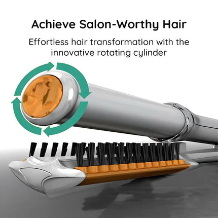 2-in-1 Rotating Iron Hair Brush with Rapid Heating | Effortless Styling for Waves and Curls 7