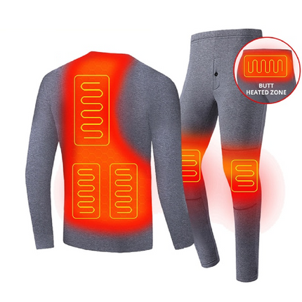 Heated Winter Thermal Underwear Set for Men and Women, Heated Long Underwear