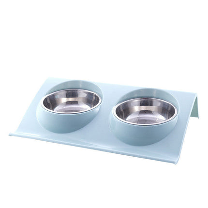 Stainless Steel Pet Double Bowl with Anti-Spatter Design | Easy to Clean and Safe Feeding for Dogs and Cats