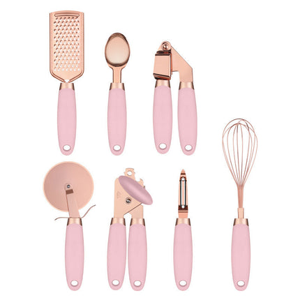 Stainless Steel Kitchen Utensils Set with Elegant Cutlery Rack | 7-Piece Cooking Tools for Stylish & Efficient Meal Prep
