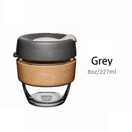Reusable Coffee Cup with Lid, Glass Coffee Mug 8 oz 12 oz 16 oz
