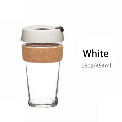 Reusable Coffee Cup with Lid, Glass Coffee Mug 8 oz 12 oz 16 oz – image 13