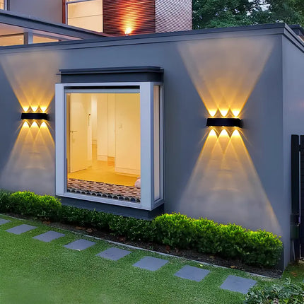 Solar Powered Wall Light with 6 LED Bulbs | Waterproof Outdoor Lighting for Up to 20 Meters Coverage