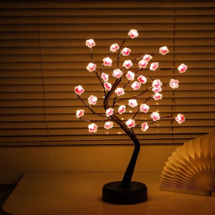 Plum Blossom LED Table Lamp with Customizable Branches | USB & Battery Powered for Serene Home Decor