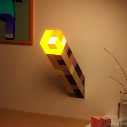 Retro Game Torch Light with Flickering Glow | Rechargeable & Cordless for Themed Rooms and Adventure Atmosphere