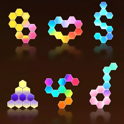 Honeycomb Hexalight Smart LED Wall Panels with App Control | Customizable Color Lighting for Gaming and Ambiance