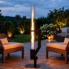Pellet Torch with Captivating Vertical Flame | Space-Saving Design for Outdoor Patios and Gardens