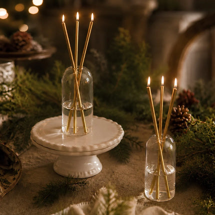 Oil Candle with Refillable Mineral Oil for Steady Glow | Elegant Glass Design for Cozy Ambience