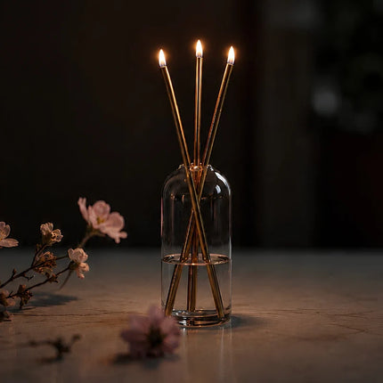 Oil Candle with Refillable Mineral Oil for Steady Glow | Elegant Glass Design for Cozy Ambience