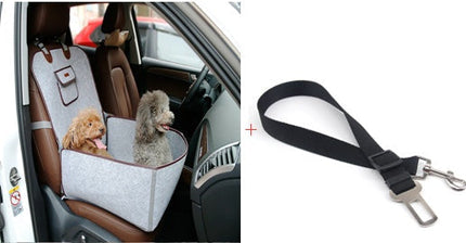 Retro 2-in-1 Pet Car Seat & Cushion with Adjustable Strap | Waterproof Design for Safe Travel