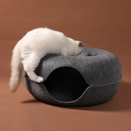 Cat Tunnel Nest for Cats with Removable Washable Design | Dual-Use Play and Rest Bed for Feline Comfort